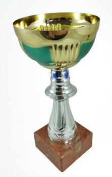 Copa con detalles en color verde, 16 cm